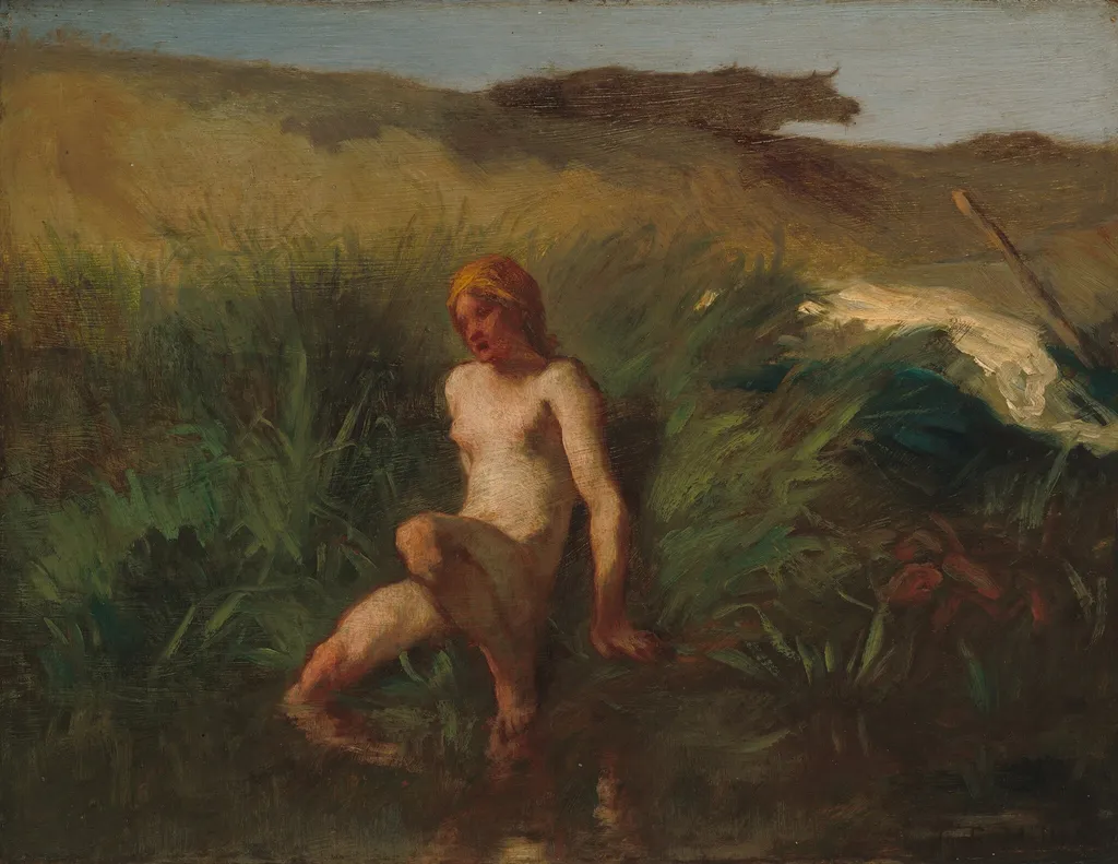 The Bather, by Jean François Millet, oil, 1847