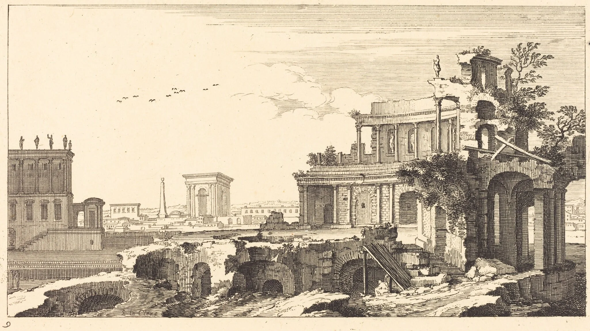 Landscape with Classical Ruins, detail