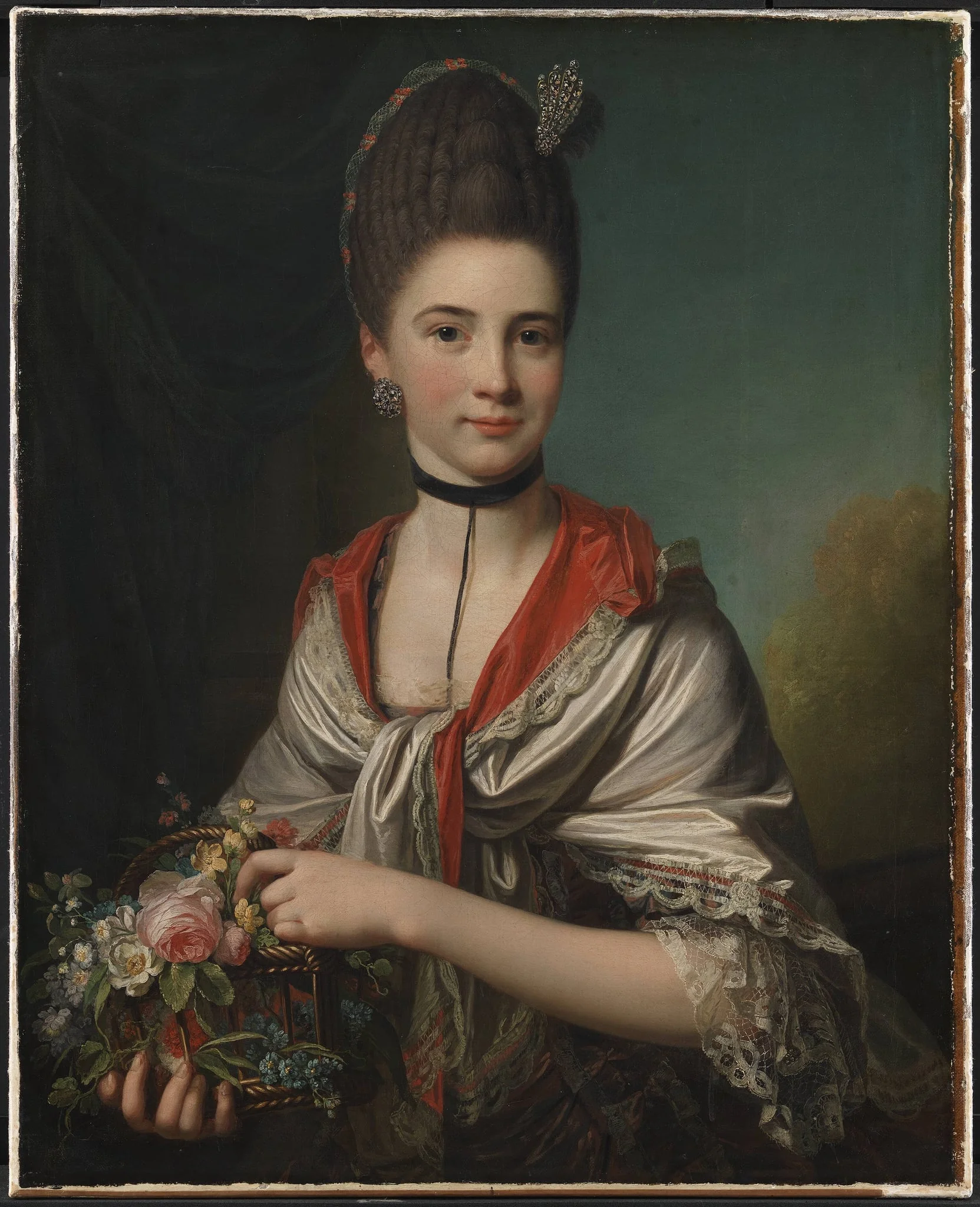Portrait of Anna Elisabeth Battier, née Storp, detail