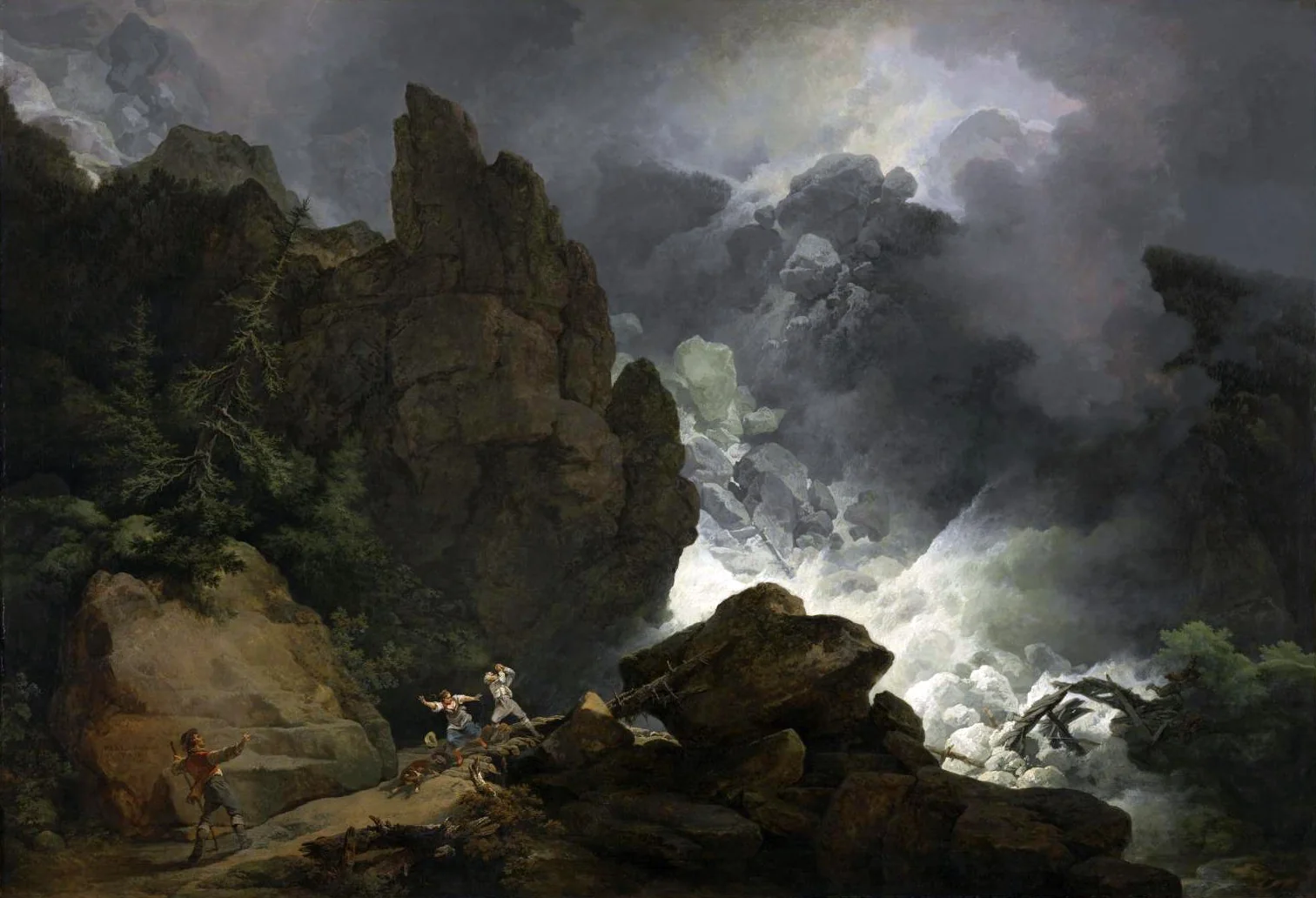 An Avalanche in the Alps, detail