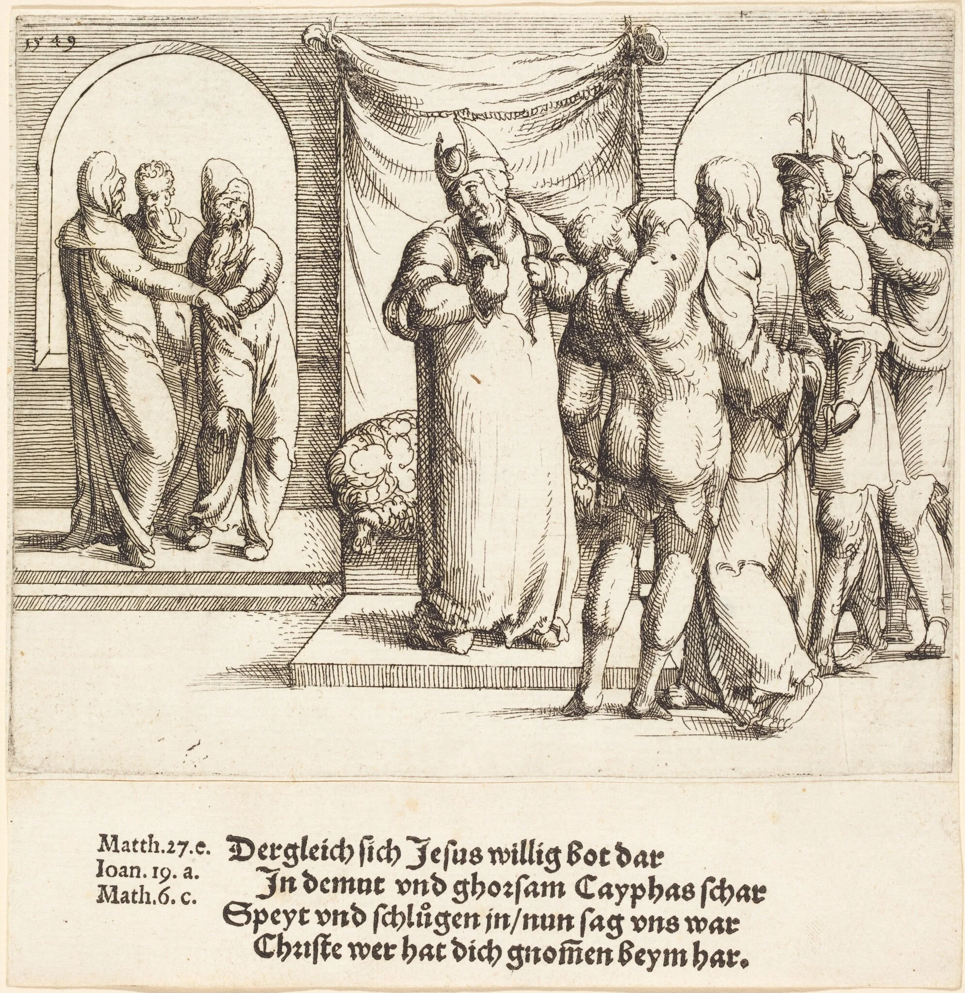 Christ is Mocked, and Caiaphas Rends His Garments, detail
