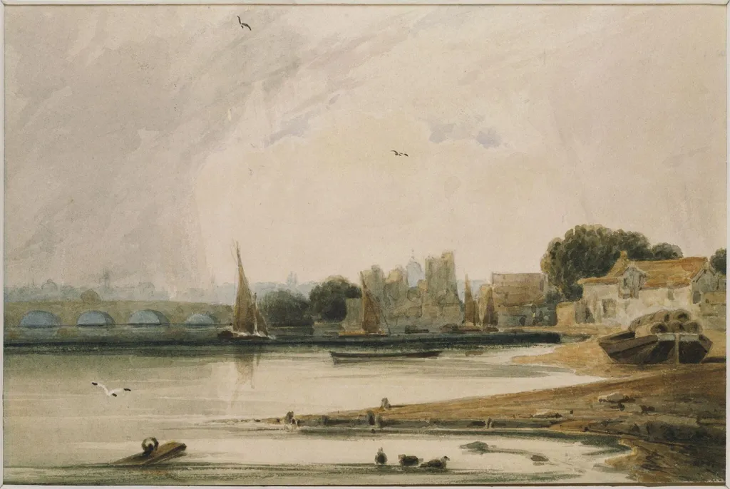 Lambeth Palace and Westminster Bridge, by François Louis Thomas Francia, watercolor, 1795