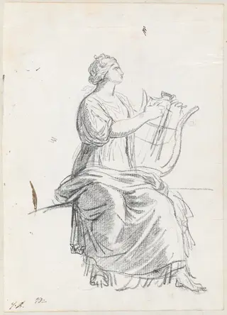 Woman with a Lyre, by Jacques-Louis David, chalk, 1778