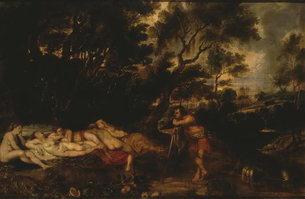 Landscape with Cymon and Iphigenia, by Peter Paul Rubens, oil, 1630