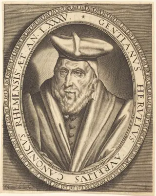 Gentien Hervet, Canon of Reims, by Thomas de Leu, ink, 1590
