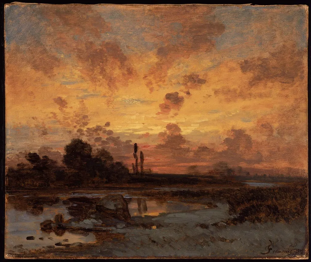 Sunset, by François-Louis Français, oil, 1890