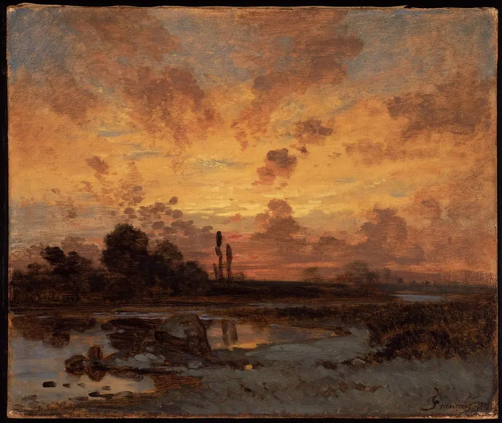 Sunset, by François-Louis Français, oil, 1890
