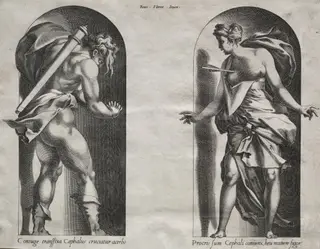 Cephalus and Procris in two Niches, by René Boyvin, 1539