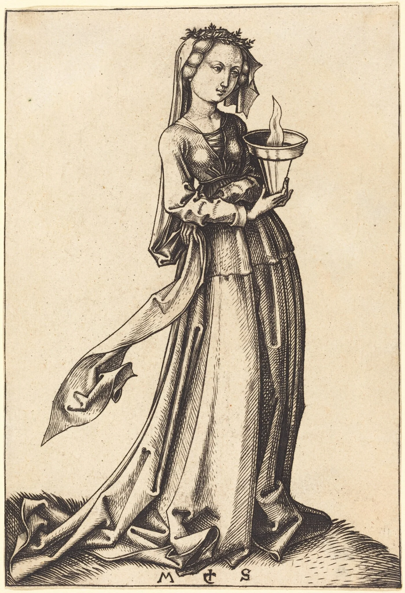 Fourth Wise Virgin, detail