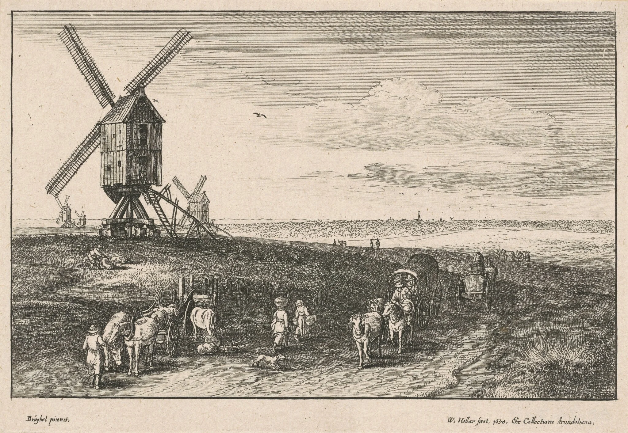 The Four Windmills, detail