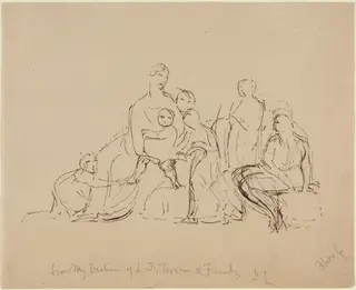 Lady Torrens and Family, by William Blake, ink, 1825