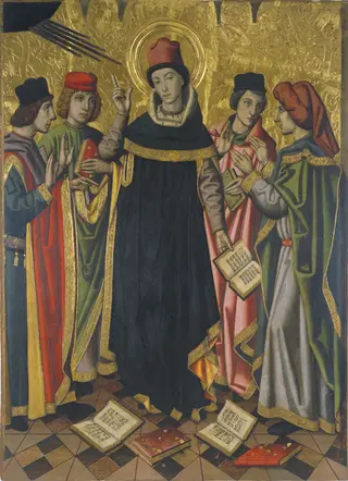 The Conversion of Saint Augustine, by Pablo Vergós, tempera, 1470