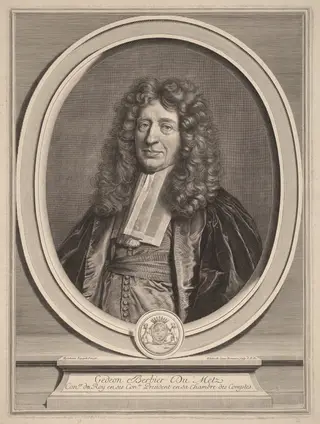 Gedeon Berbier-Du Metz, by Gerard Edelinck, ink, 1674