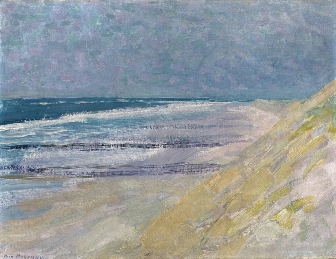 Beach with three or four piers at Domburg, detail
