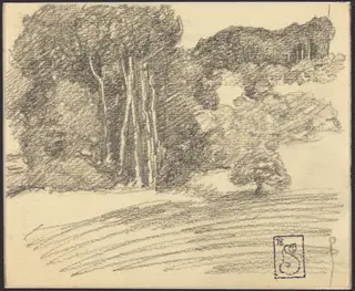 The Forest at Courdemanche, by Théophile Alexandre Steinlen, graphite, 1895