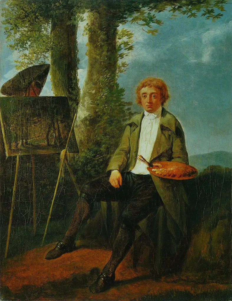 Portrait du peintre Conrad Gessner dans la campagne romaine, by Jacques Sablet, oil, 1794