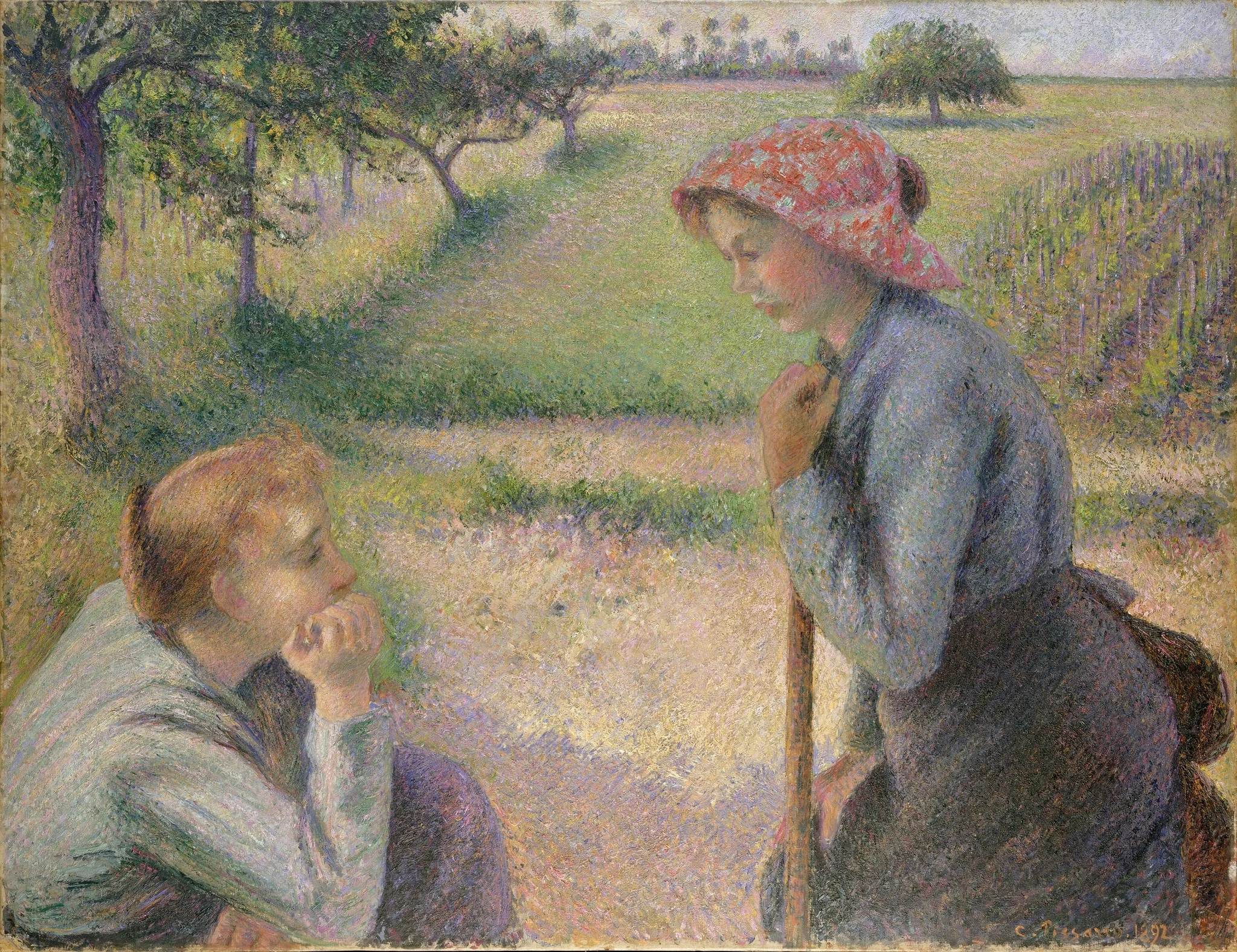 Two Young Peasant Women, detail