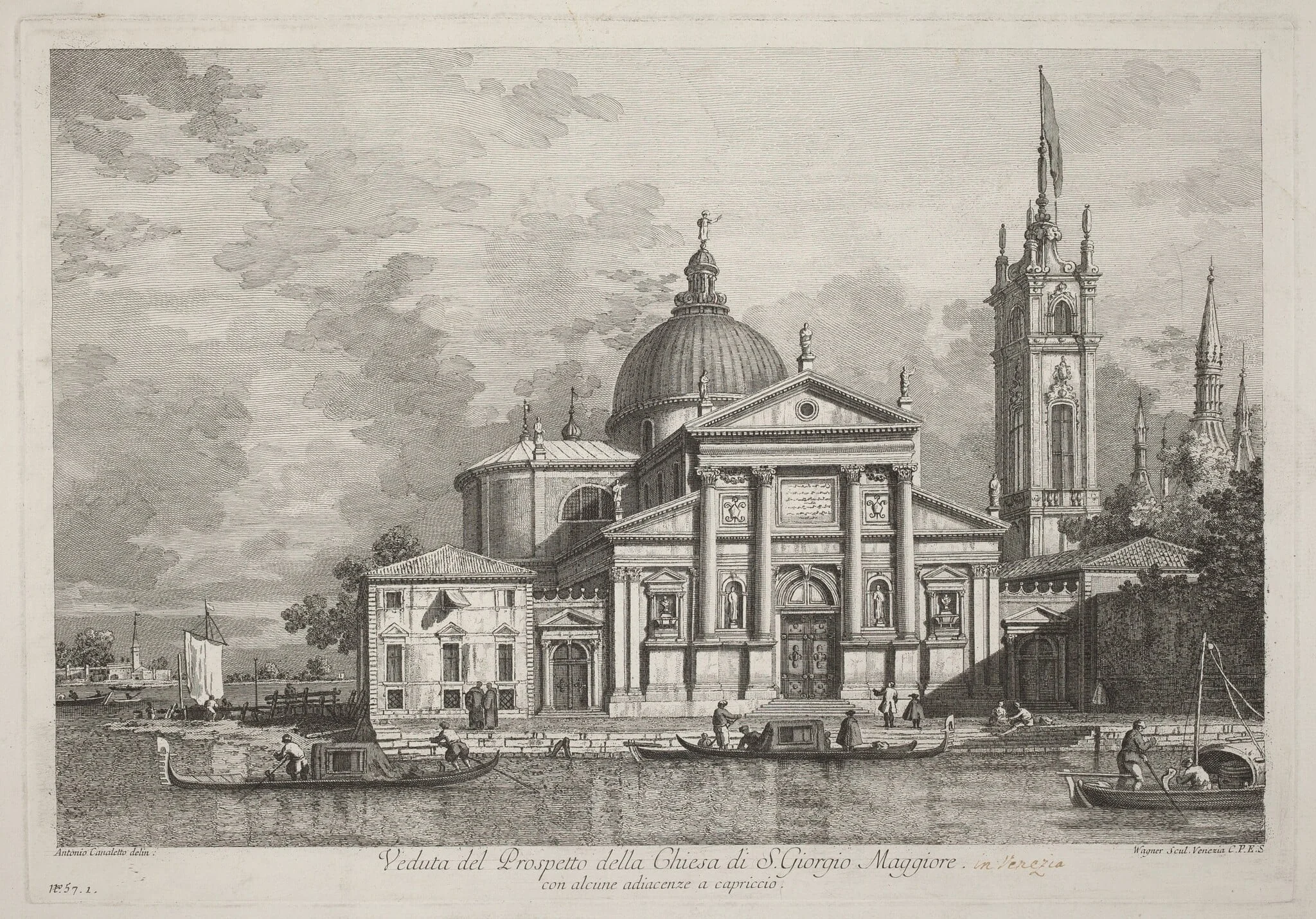Veduta del Prospetto della Chiesa di S. Giorgio Maggiore, detail