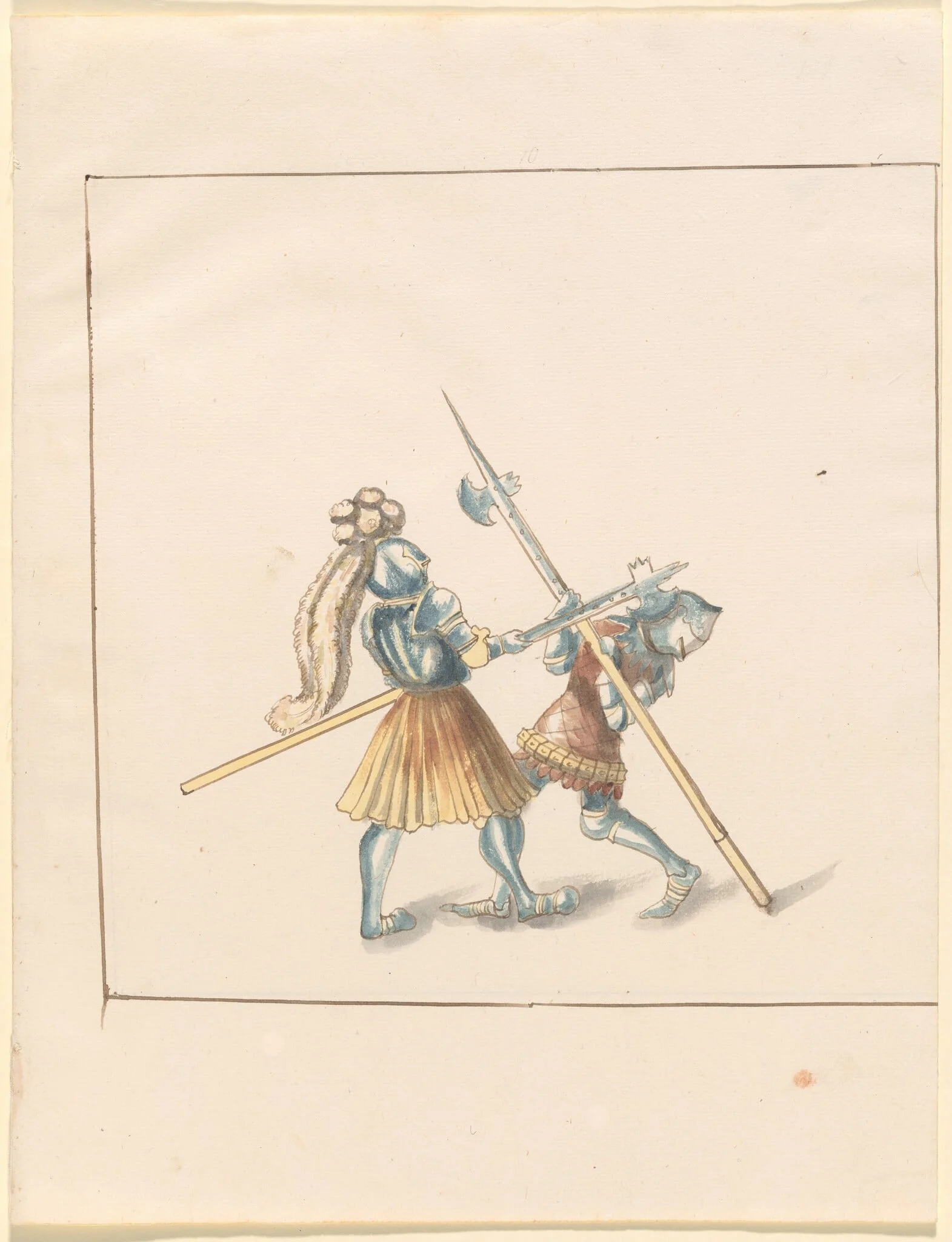 Foot Combat with Halberds, detail