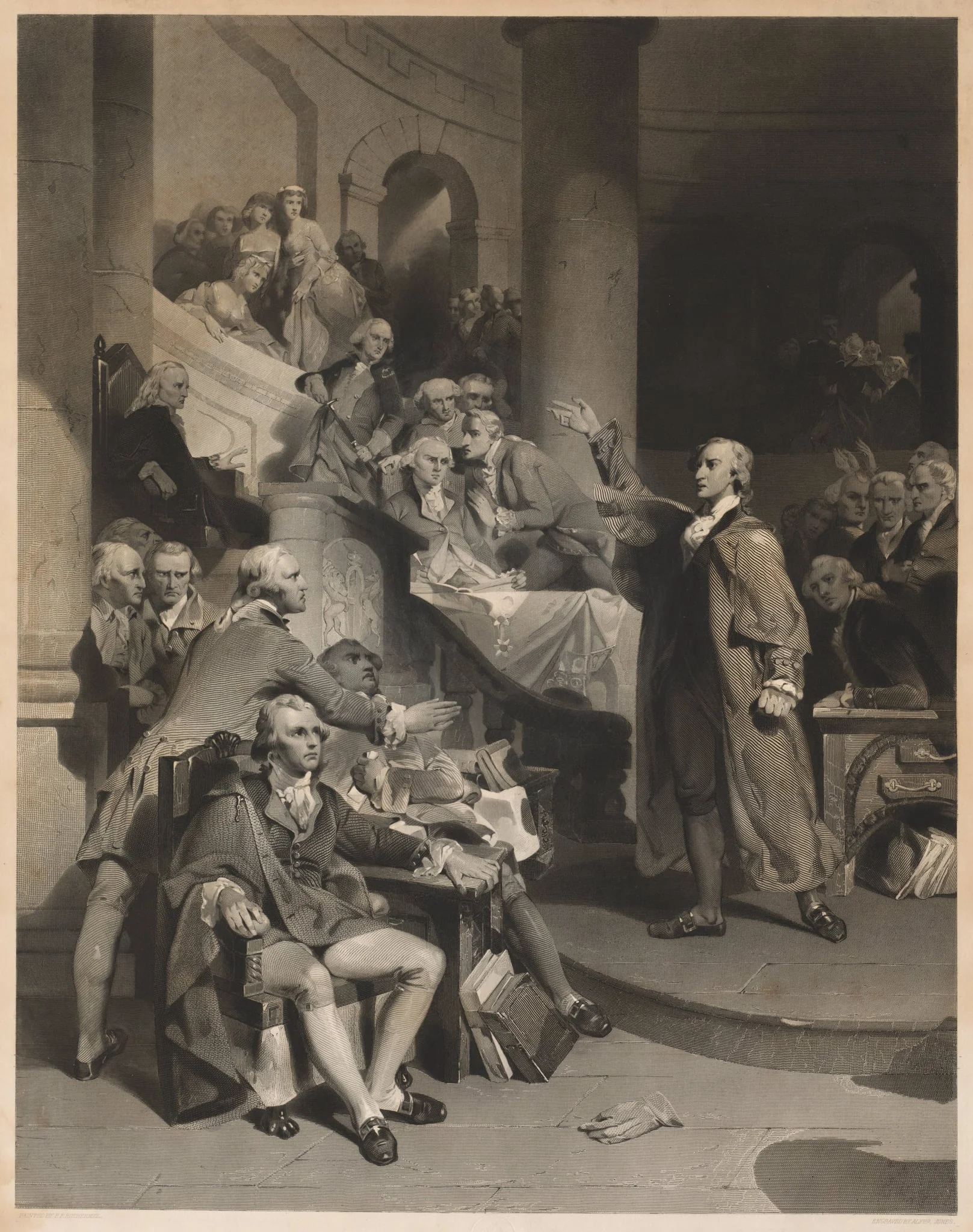 Patrick Henry Delivering His Celebrated Speech in the House of Burgesses, Virginia, detail