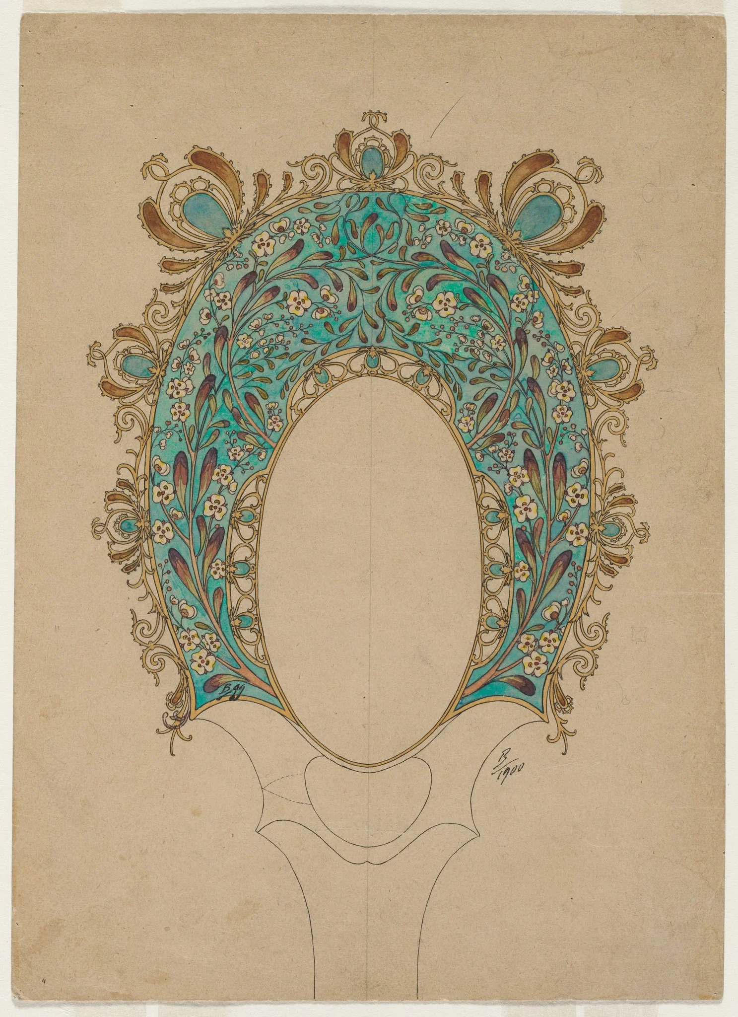 Design for a Hand Mirror, detail