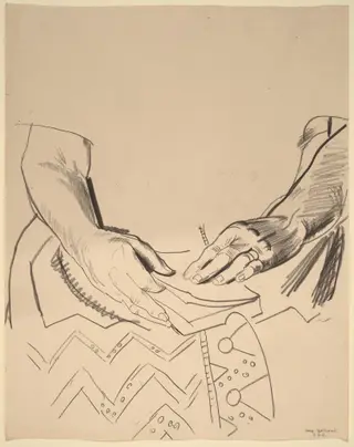 Study for "Mr. and Mrs. Philip Wase", by George Bellows, crayon, 1924