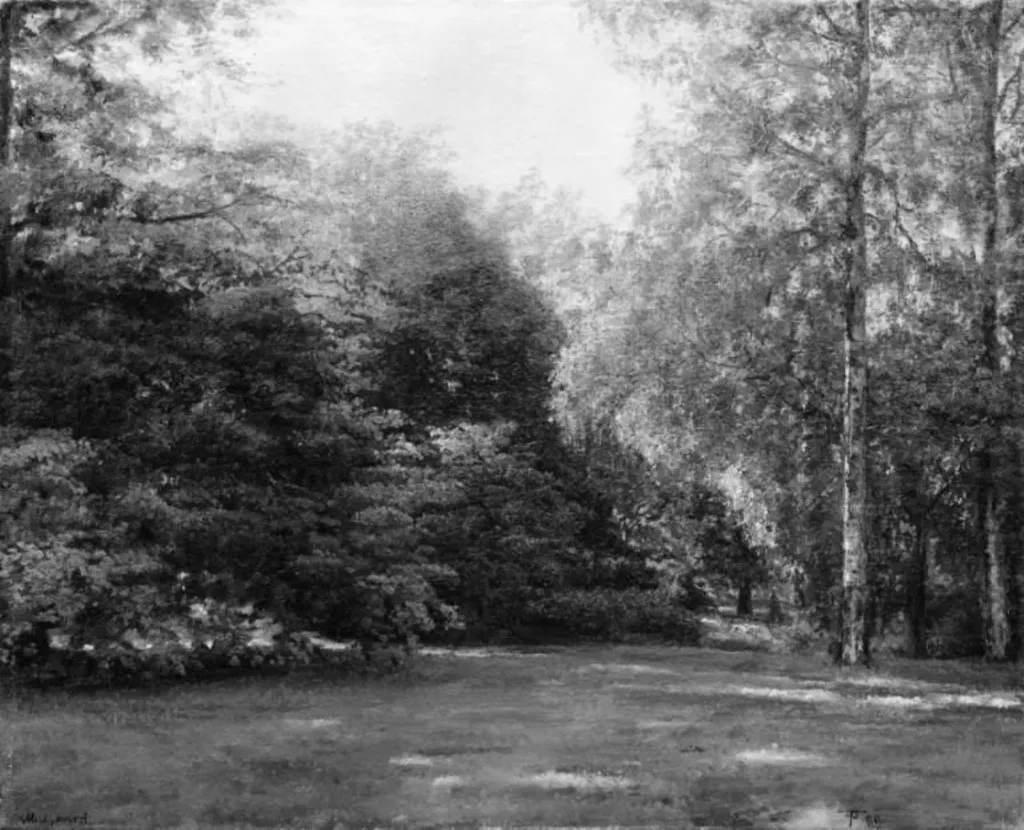 Park with Tall Trees, by Theodor Philipsen, oil, 1894