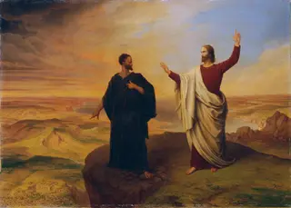 Die Versuchung Christi, by Ludwig Ferdinand Schnorr von Carolsfeld, oil, 1847