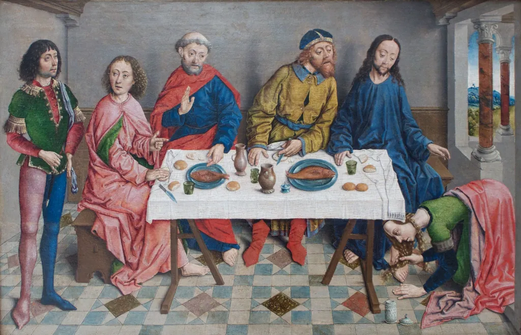 Jesus at Simon's by Aelbrecht Bouts, by Aelbrecht Bouts, oil, 1496