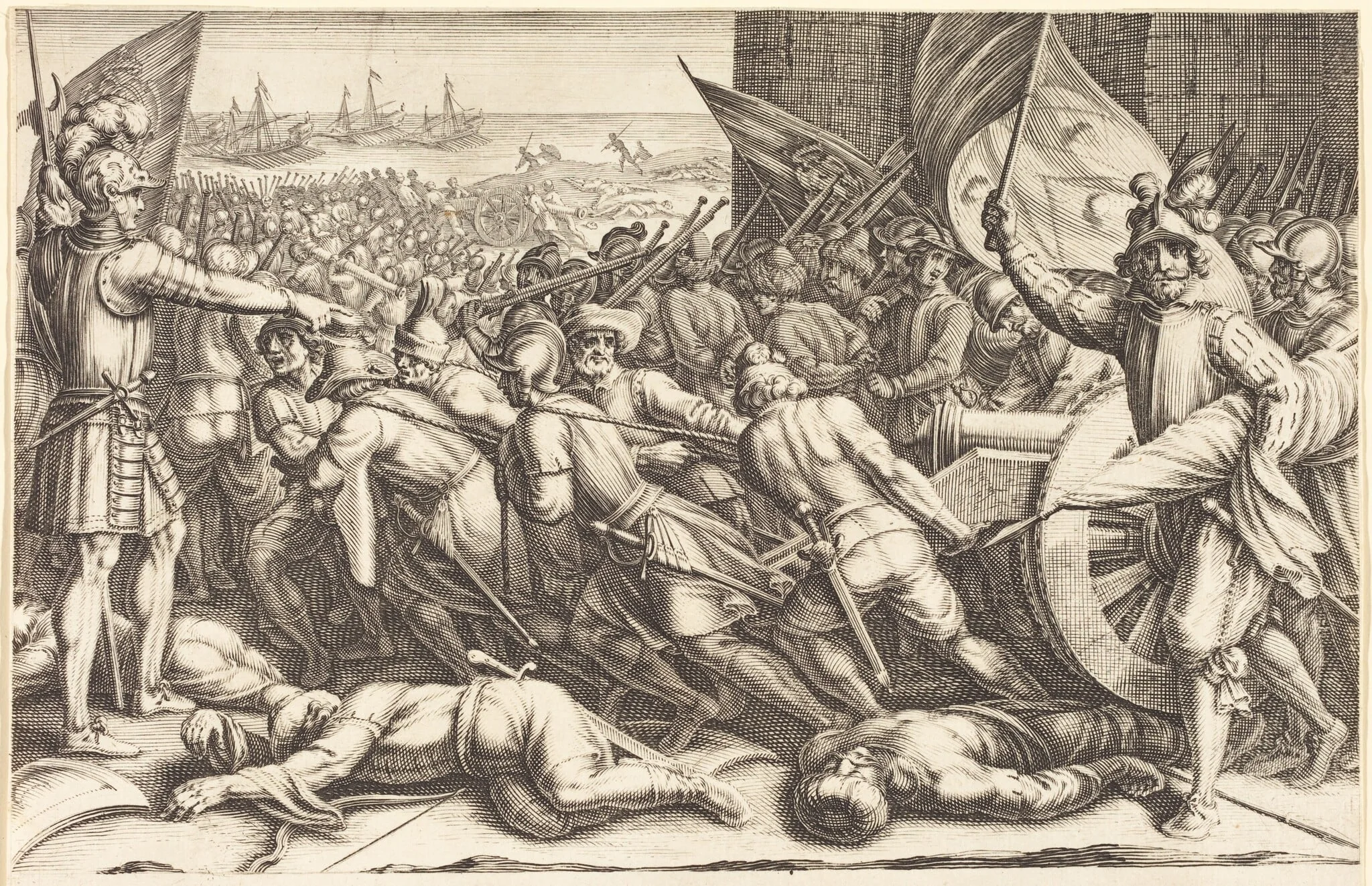 The Re-embarkation of the Troops, detail