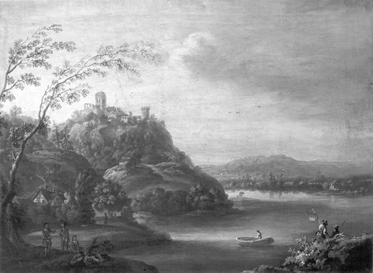 Mainlandschaft mit Fischern (der Jüngere?), detail