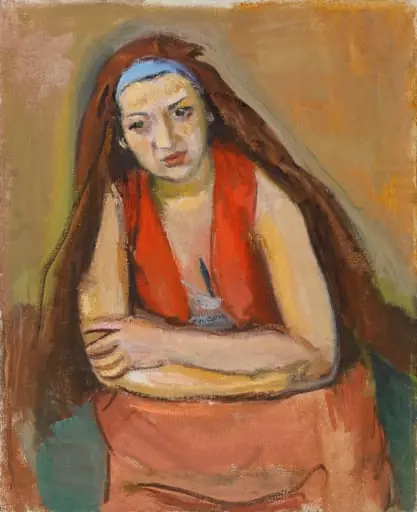 Odaliscă în roșu, by Iosif Iser, unspecified, 1850