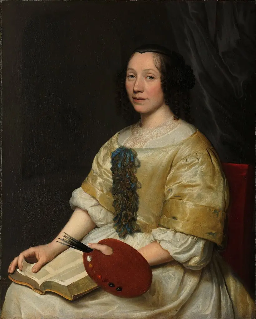 Maria van Oosterwijck (1630-93). Flower painter, by Wallerant Vaillant, oil, 1671