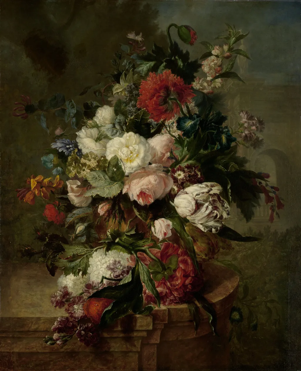 Still Life with Flowers, by Harmanus Uppink, oil