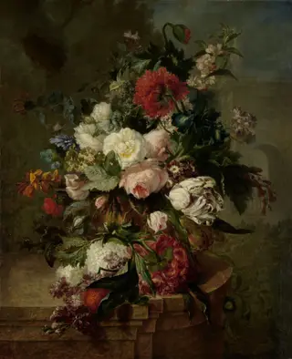 Still Life with Flowers, by Harmanus Uppink, oil