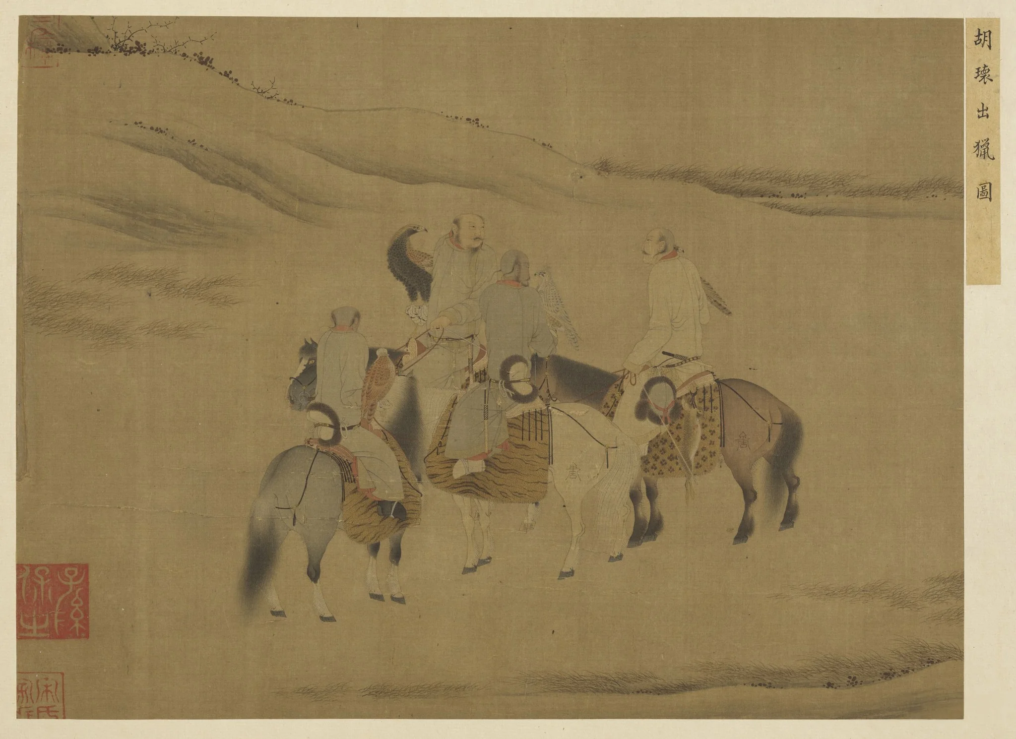 名繪集珍 冊 五代胡瓌出獵圖, detail