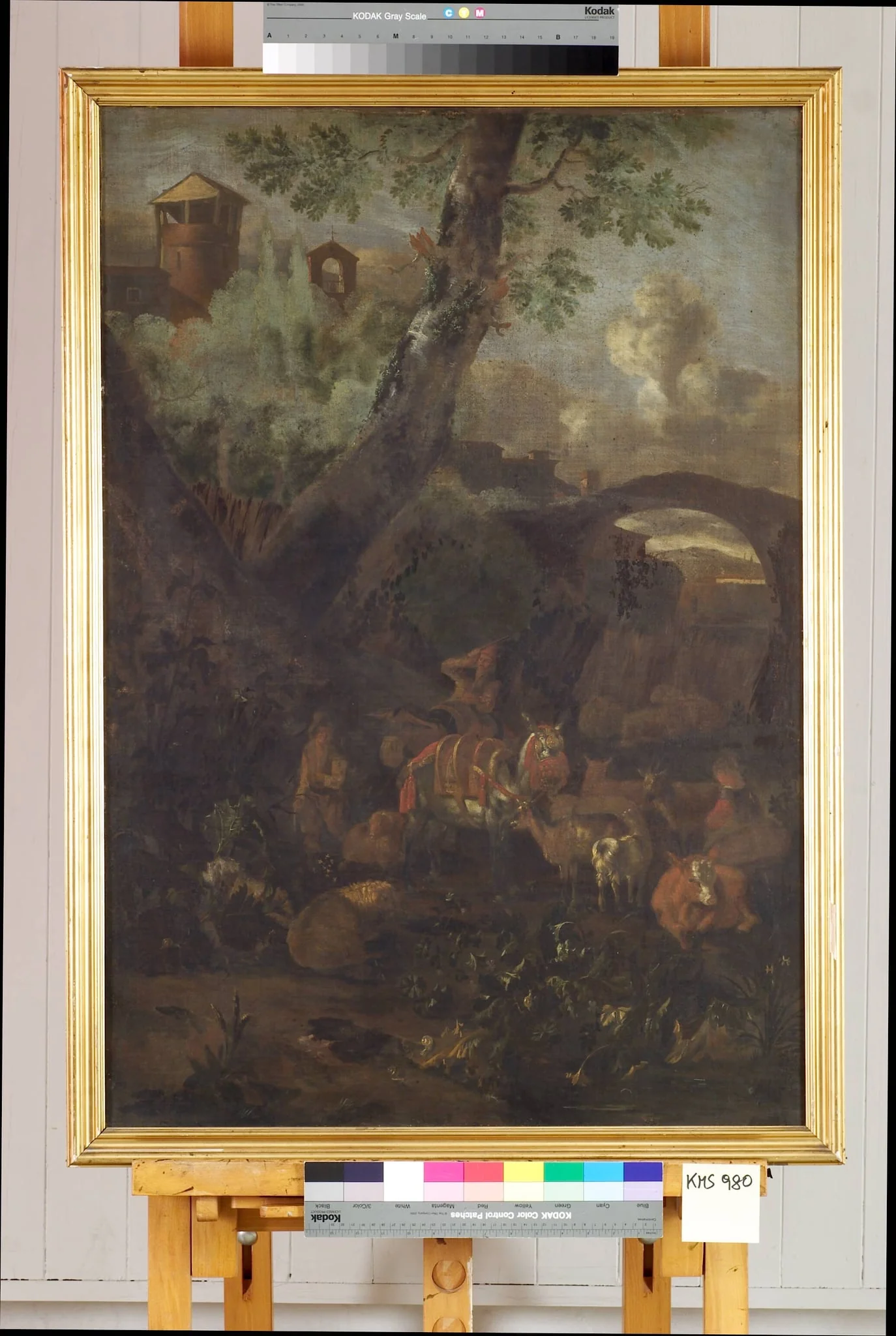 Landscape with Mules and Goats, detail