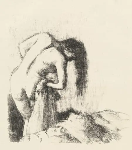 After the Bath (La sortie du bain (Petite planche)), by Edgar Degas