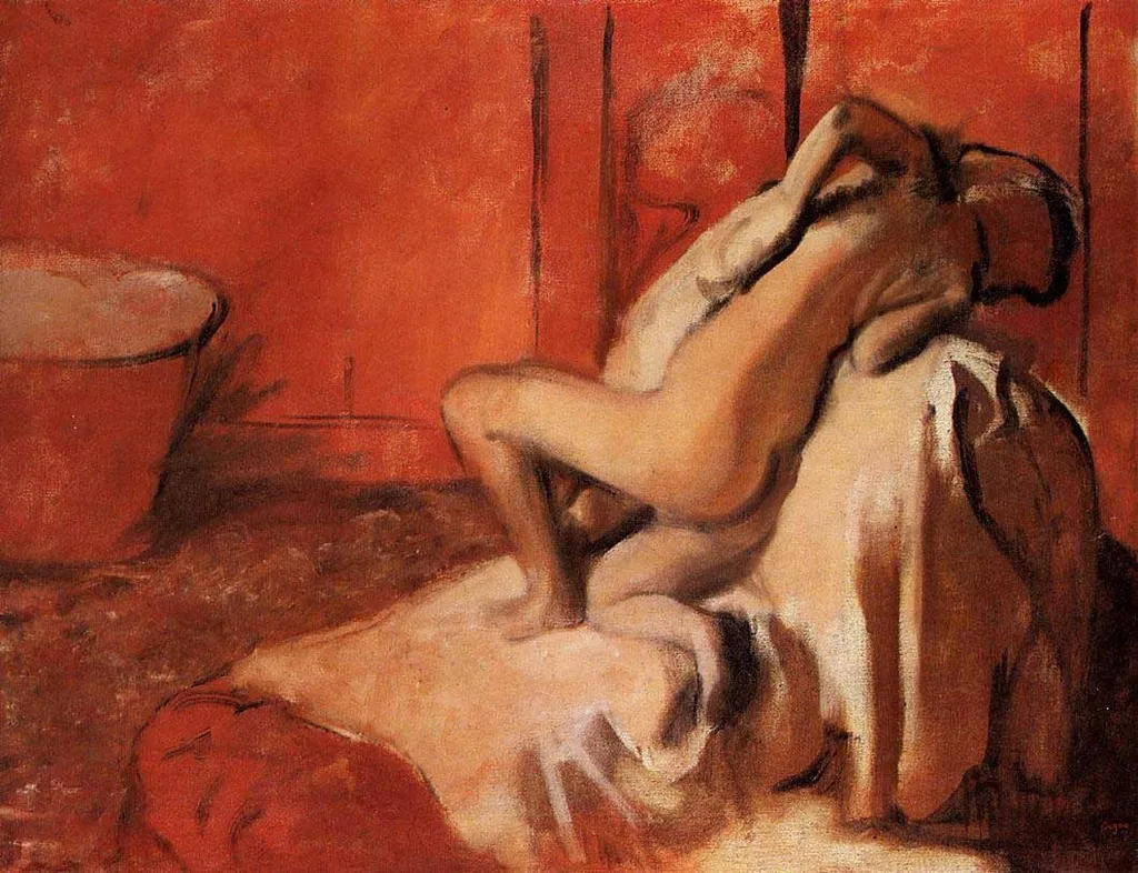 After the Bath (Woman Drying Herself), by Edgar Degas, oil, 1898