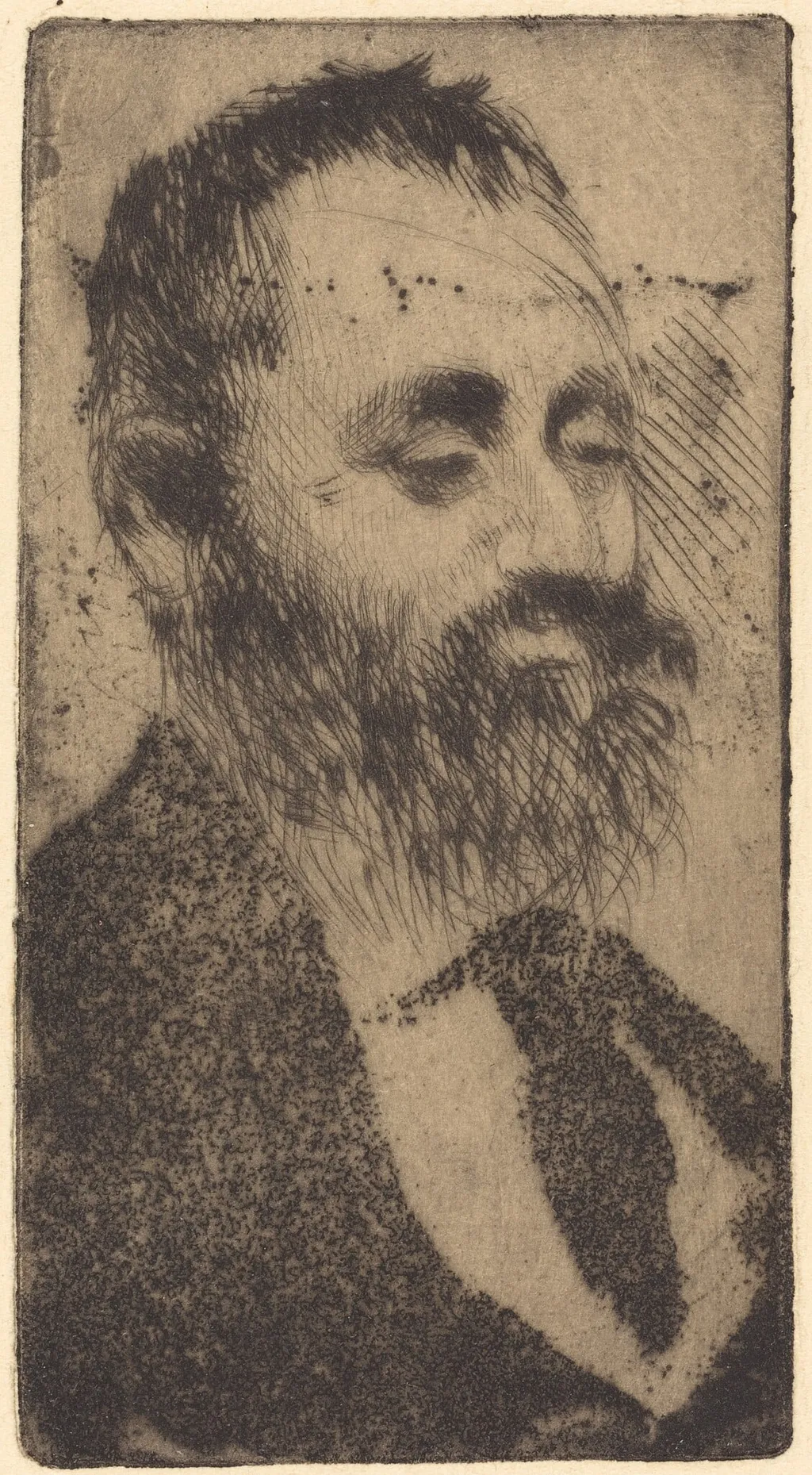 Alphonse Hirsch, by Edgar Degas, ink, 1875