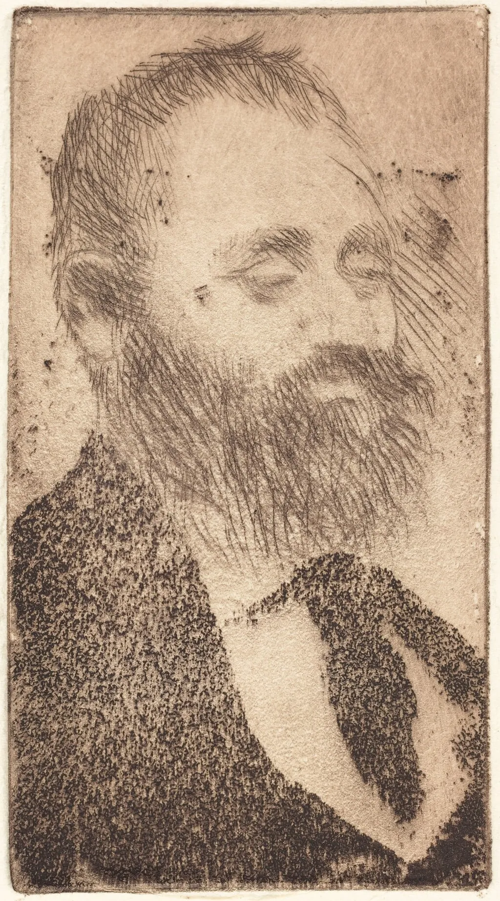 Alphonse Hirsch, by Edgar Degas, ink, 1875