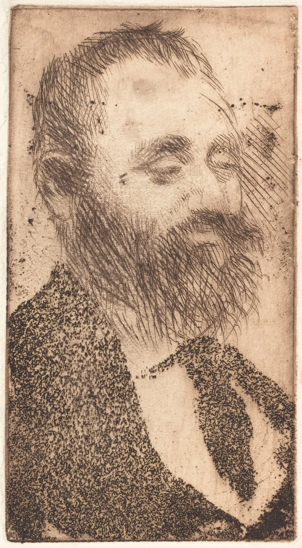 Alphonse Hirsch, by Edgar Degas, ink, 1875