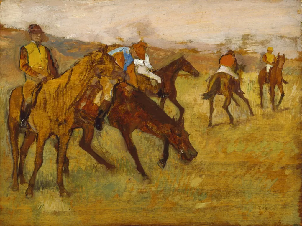 Before the Race, by Edgar Degas, oil, 1892