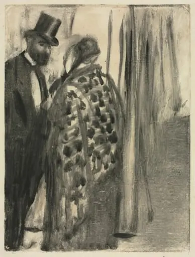 Conversation: Ludovic Halévy and Madame Cardinal (The Conversation) for "La Famille Cardinal" by Ludovic Halévy, by Edgar Degas