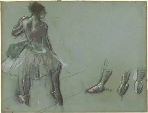 Dancer Seen from Behind and Three Studies of Feet, by Edgar Degas