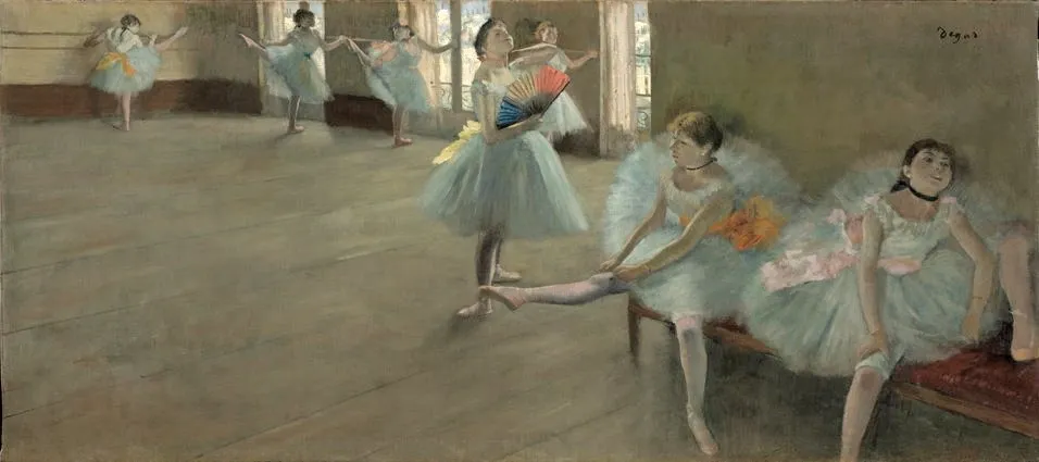 Dancers in the Classroom, by Edgar Degas, oil, 1890