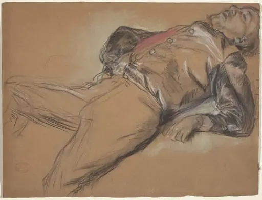 Fallen Jockey (study for "Scene from the Steeplechase: The Fallen Jockey"), by Edgar Degas