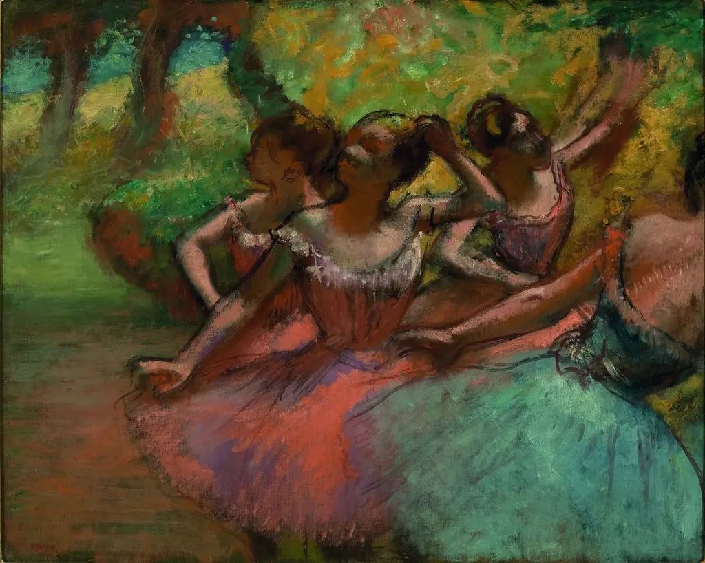 Four Ballerinas on Stage, by Edgar Degas
