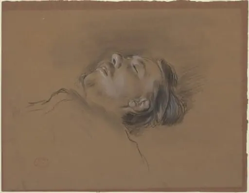 Head of the Fallen Jockey (study for "Scene from the Steeplechase: The Fallen Jockey"), by Edgar Degas