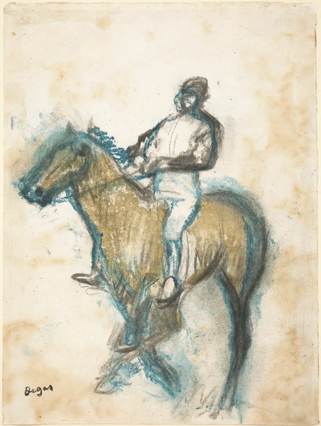 Jockey, by Edgar Degas, pastel, 1898